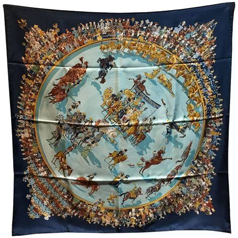 Hermes Vintage Cirque Molier Silk Scarf 